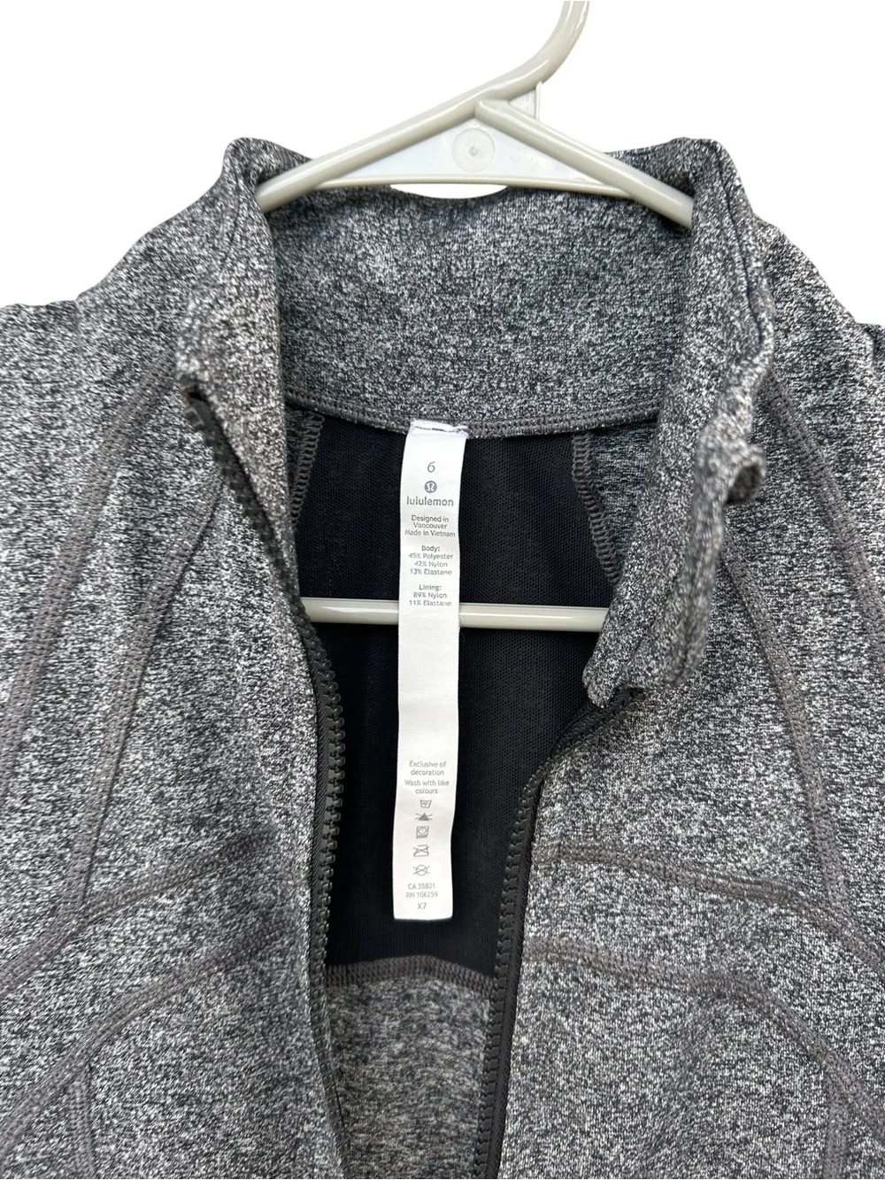 Lululemon Define Zip-Up Active Jacket - Heathered Grey - Size 6 - Luon - Yoga